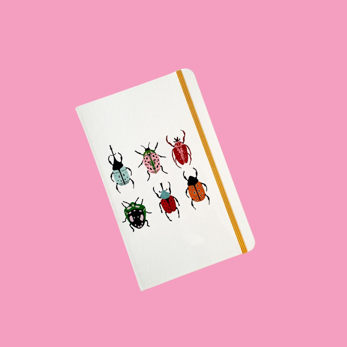 Foto de Libreta Bichos de colores con liga amarilla