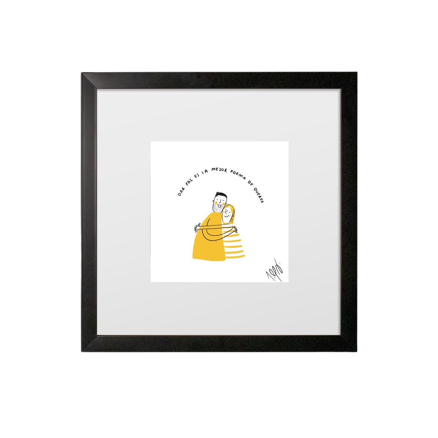 Cuadrito con dibujo de dar paz es la mejor forma de querer