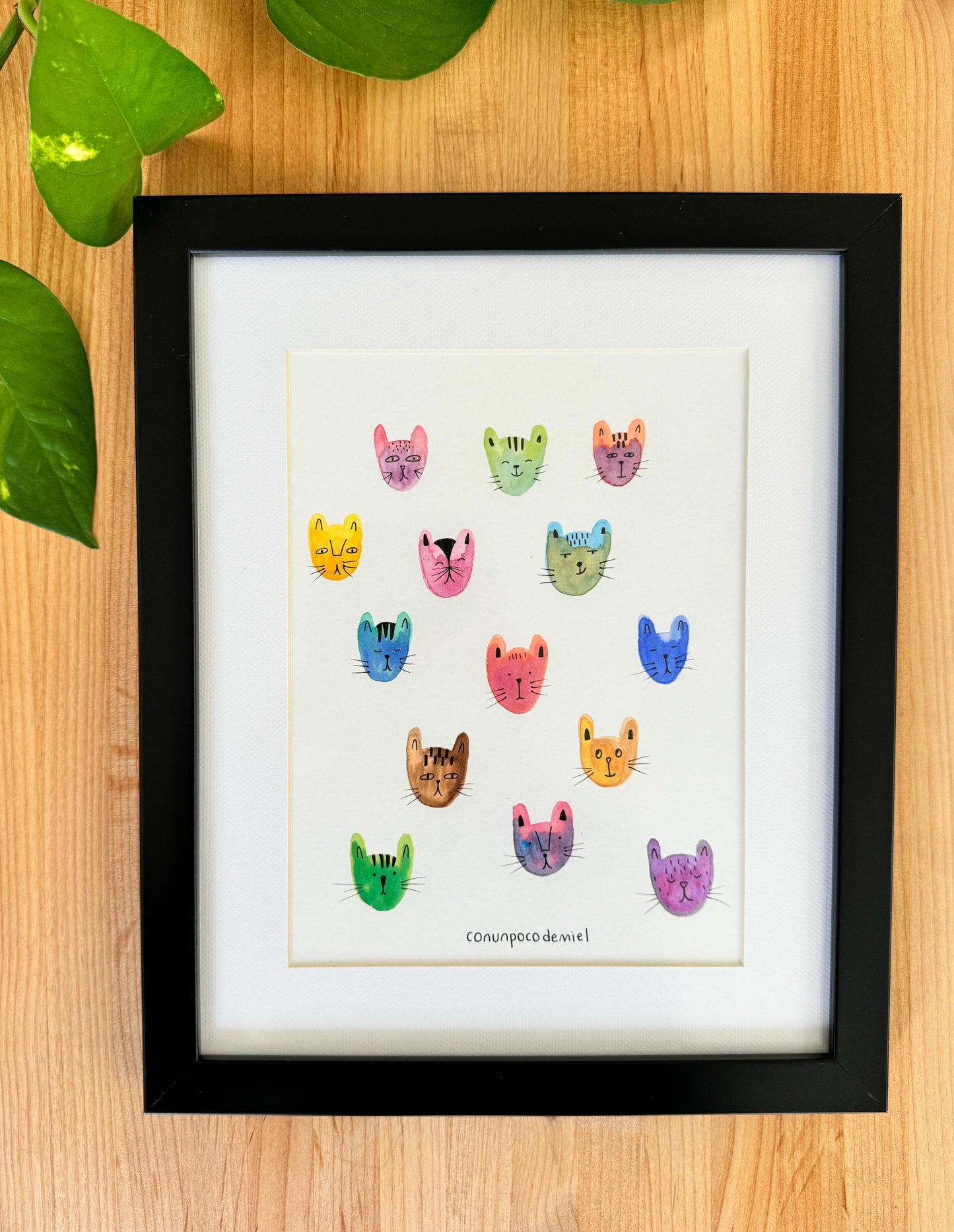 Gatitos de colores - Acuarela | con un poco de miel
