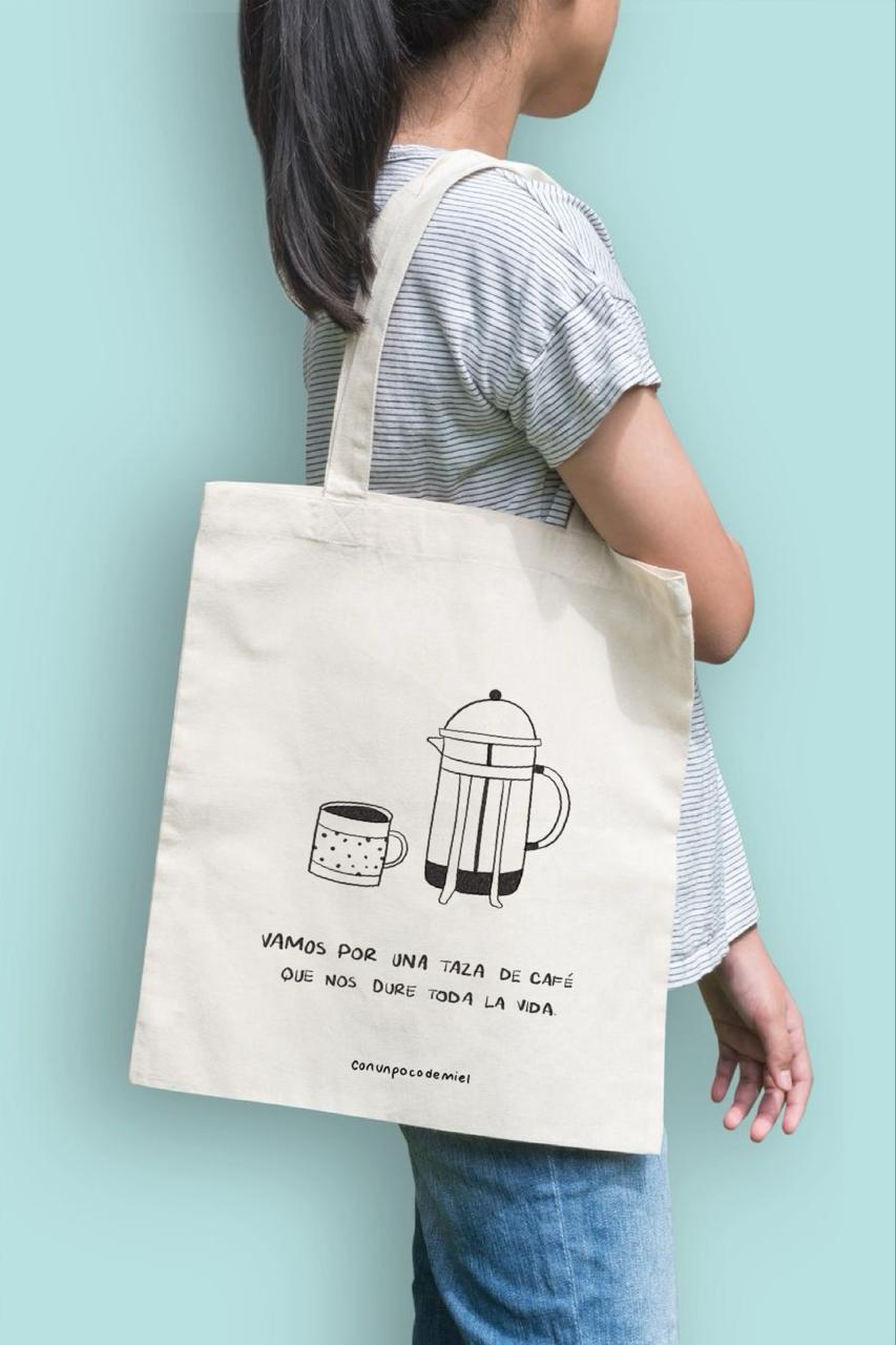 Totebag Vamos por una taza de café - Totebag | con un poco de miel